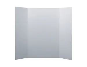 RiteCo 22128 Tri-Fold Presentation Board - White-Faced, 28in x 40in, 30 per Case, 20in Middle Panel, 10in Side Panels Each for Art Projects, Graduation Displays, Science Projects