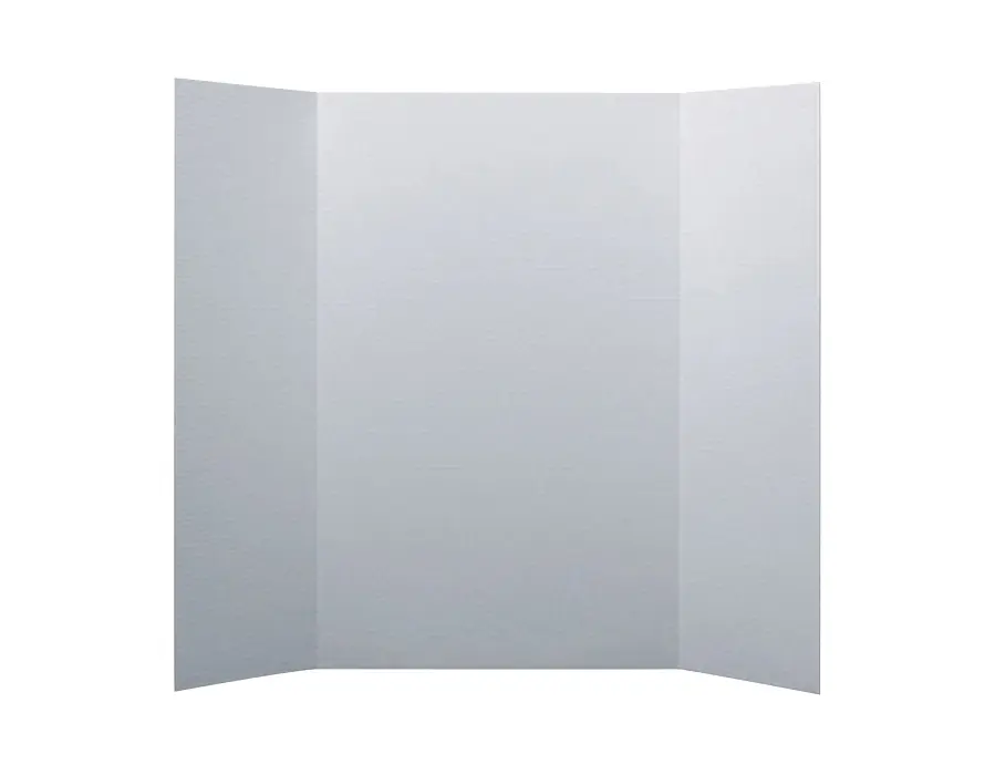 RiteCo 22128 Tri-Fold Presentation Board - White-Faced, 28x40 in, 30 per Case, 20in Middle Panel, 10in Side Panels Each, 24 lb, Brown Back, 29x21x8 in for Art Projects, Science Displays