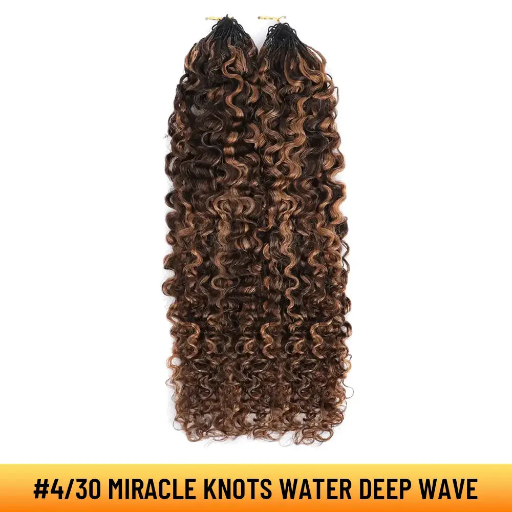 YGwigs Mixed Color Miracle Knots Water Deep Wave Feather Crochet Human Hair YGwigs Mixed Color Miracle Knots Water Deep Wave Feather Crochet Human Hair