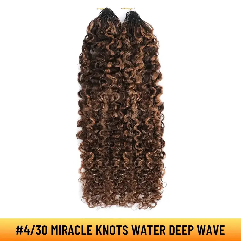 YGwigs Mixed Color Miracle Knots Water Deep Wave Feather Crochet Human Hair