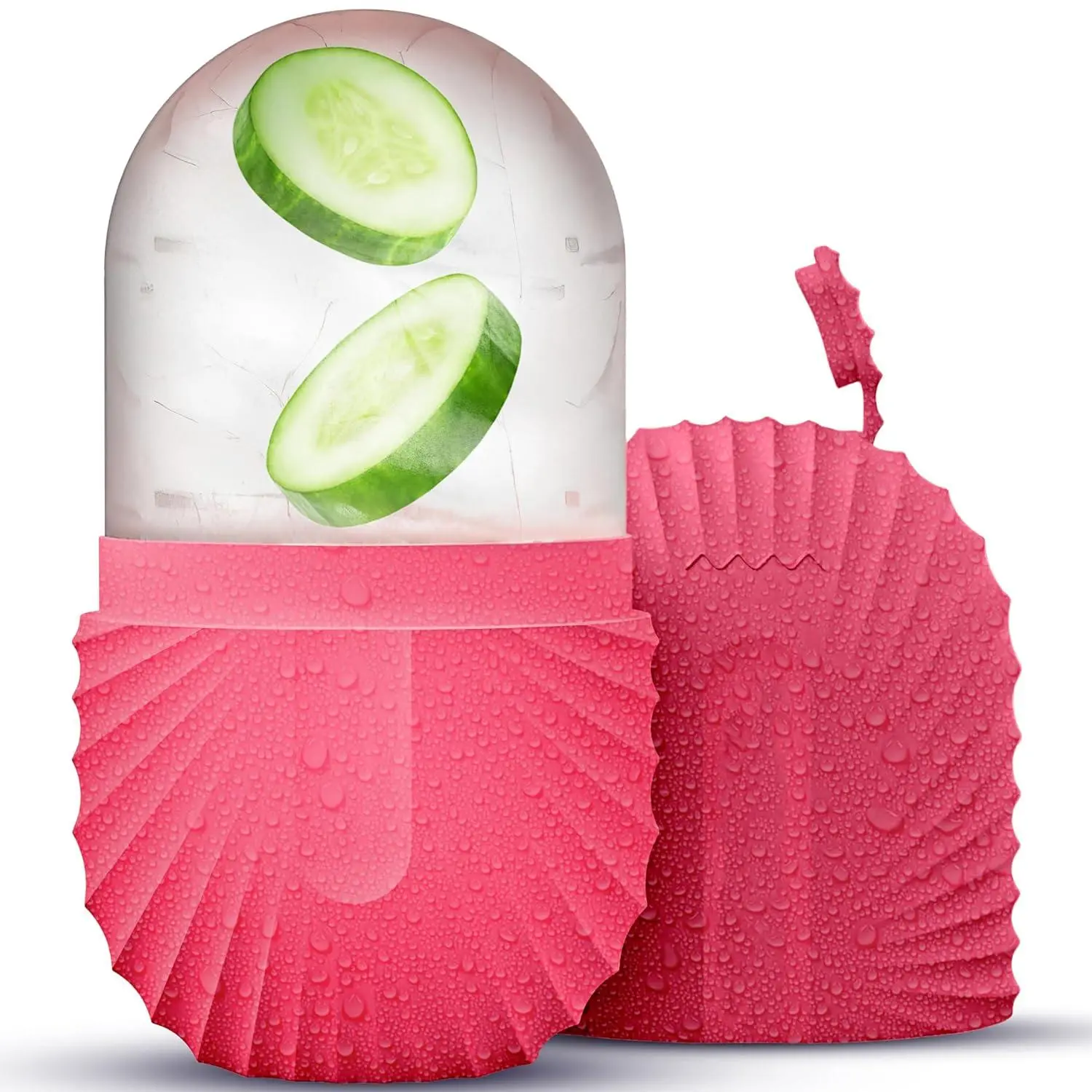 Ice Roller for Face Glow Naturally and Skincare, Ice Face Roller, Facial Cube Face Massager, Silicone Ice Mold for Beauty and Skin Care Gift for Men & Women Face Ice Roller (Pink) Therapy Comfort