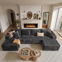 4 Seat Grey U Shape Sofa