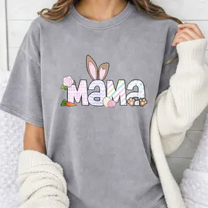 Washed T-shirt Happy Easter Floral Bunny Graphic | Retro Bohemian Flower Garden Acid Wash Tee | Viral Aesthetic Spring Holiday Streetwear Top | Trendy Unisex Casual Shirt | Premium Soft Cotton Apparel | Beautiful Easter Gift for Her | Art Tee dinosaur