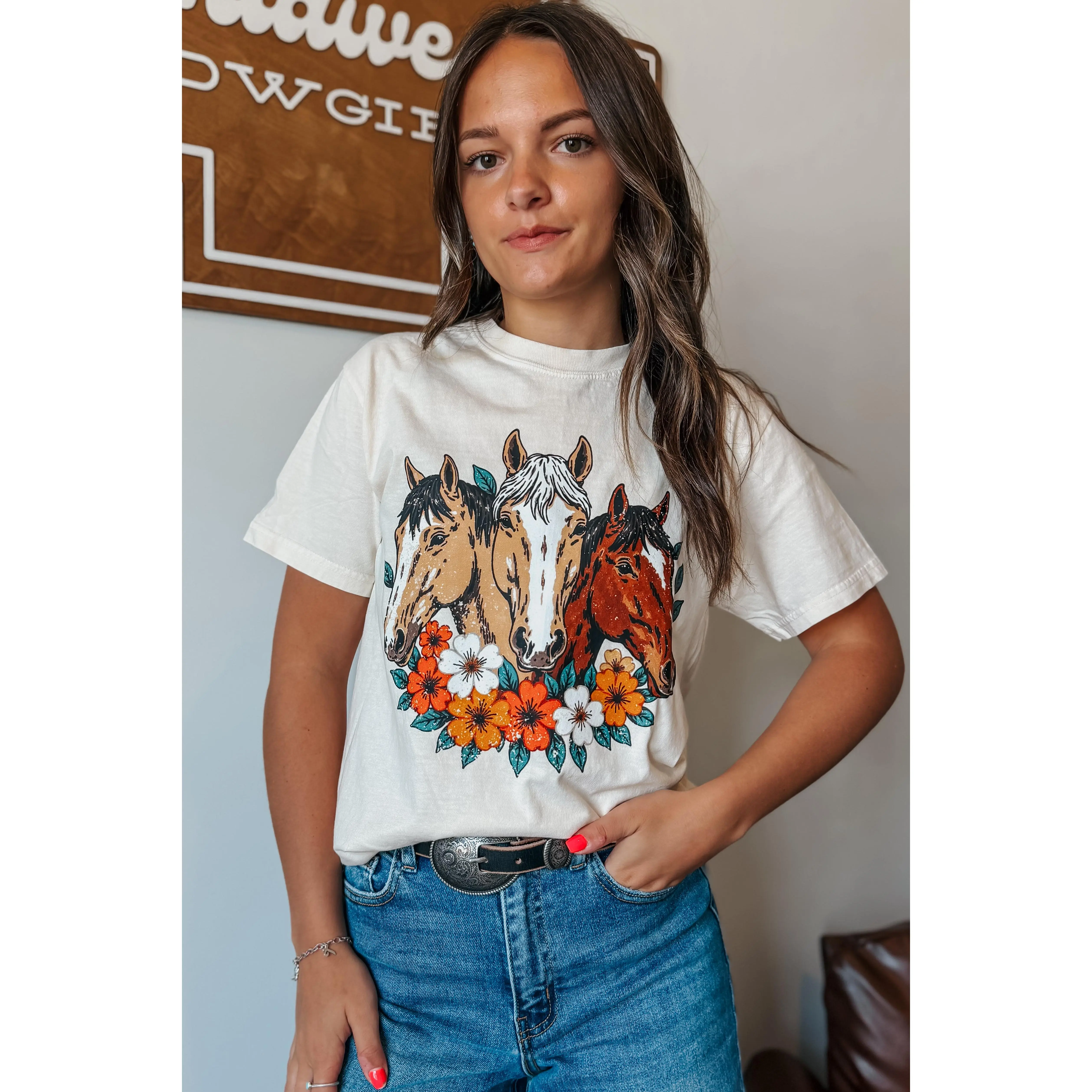 Floral Horses Tee