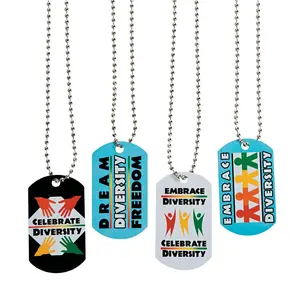 Celebrate Diversity Dog Tag Necklaces - 12 Pc.
