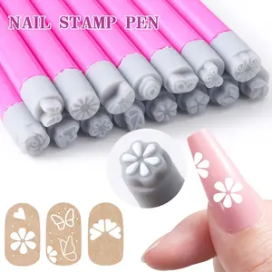 Nail Art Stamping Pen Set, Multiple Pattern Designs, Nail Graffiti Accent Tool, Beauty & Personal Care, Foot Hand and Nail Care Accessories
