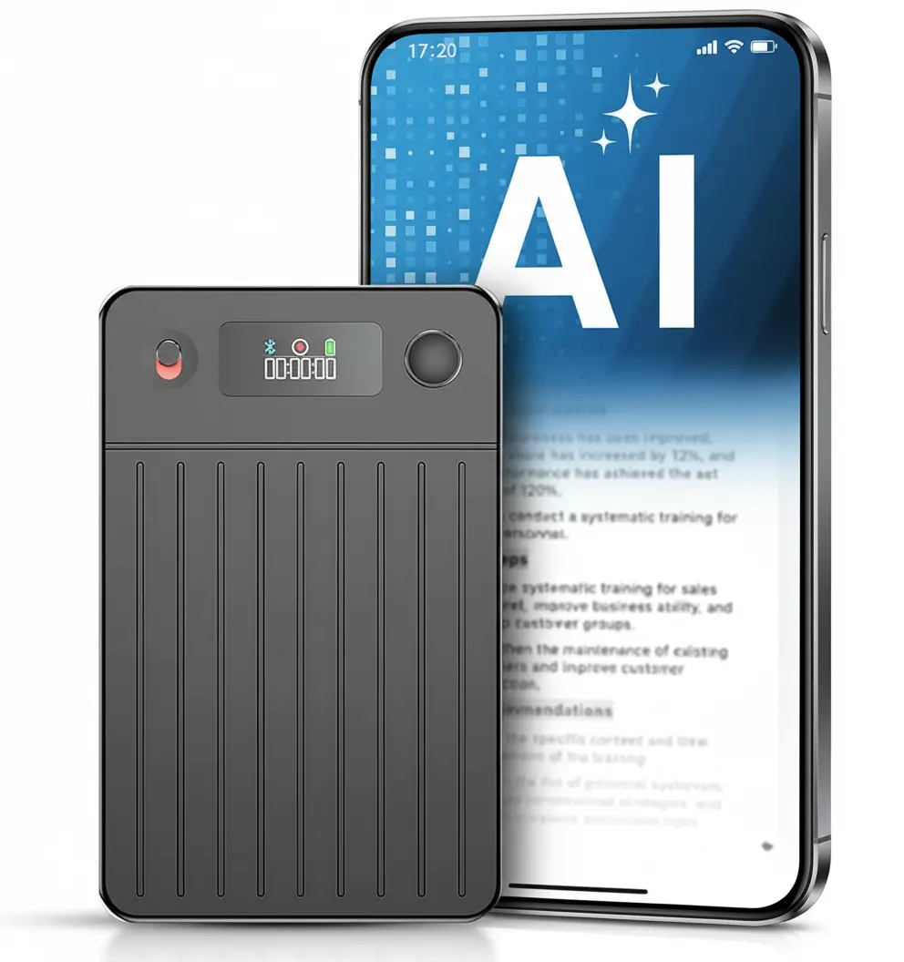 KOATLIFE AI Note Taker AI Voice Recorder with Magnetic Case, Transcribe & Summarize 121 Languages, 45H Battery, Smart Audio Recorder for Lectures, Meetings, Calls, App Control Portable Device