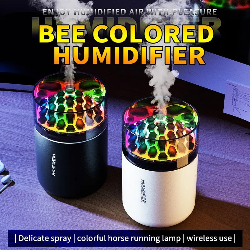 New Aromatherapy Noiseless Humidifier Silent Operation, Seven-Color Night Light Atmosphere, Compact and Elegant, Suitable for Living Room, Bedroom, Office, Car