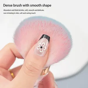 Hourglass Nail Dust Brush, Soft Bristle Large Head Nail Cleaner, Powder Brush, Fluffy Makeup Blush Loose Powder Dual Use Brush, Gentle Cleaning Tool