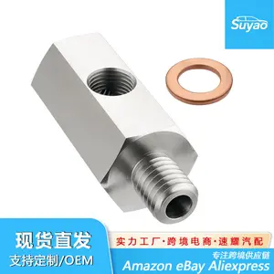 Modified Car Parts M12 Three-Way to 1/8 NPT Side Hole Oil Pressure Sensor Adapter Reducer Connector