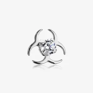 Biohazard Sparkle Dermal Anchor Top