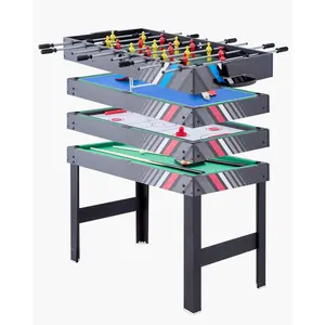 summervibes VEVOR 4-in-1 Combo Game Table Set, 48 Air Hockey Table, Multi Combination Table with Air Hockey, Pool Billiard, Foosball, Ping Pong, Pushers Pucks, Sports Arcade Table for Family Game Room Office