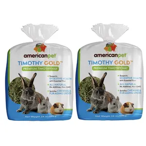 212 MAIN American Gold Timothy Hay (2nd Cut) 24oz 2-Pack Small Animal Food - Soft Stem Hay Bundle, Dental Health & Digestive Aid