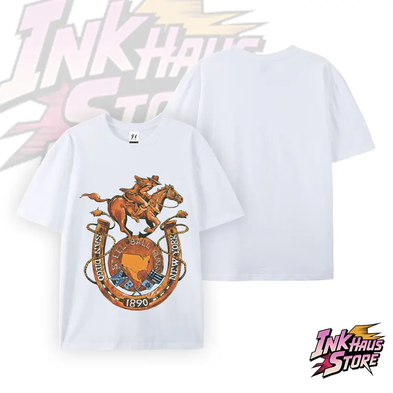 SBR jojo JJBA Steel Ball Run JoJo's Bizarre Adventure Short-sleeved cotton unisex casual T-shirt