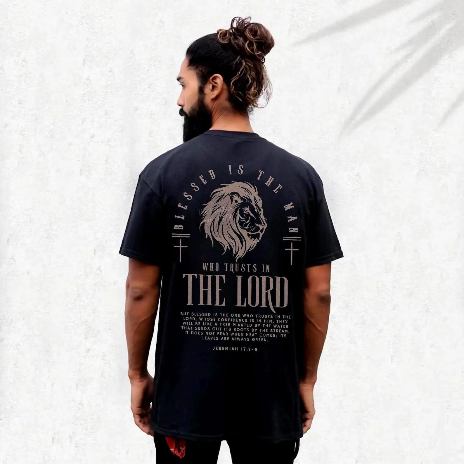 Blessed Is The Man Christian  Men Shirt Christian Mens Shirt Bible Verse Shirt Scripture Shirt Gospel Shirt Christian Merch Cross Jesus