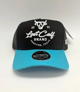 Lost Calf Brand Dusthorn Black Blue A Frame Trucker Hat Houston Texas 2019 Design