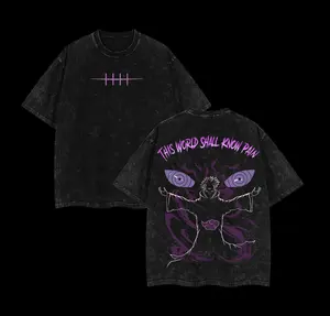 Vintage Unisex Oversize Anime Manga Acid Washed Heavyweight Cotton T-shirt, graphic tee,anime lover,anime merch fan, outfits men