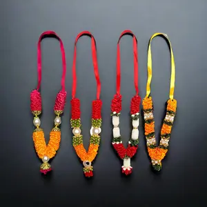 Sacred Makhamali Mini Idol Garland | Handmade Beaded Mala for Krishna, Pooja, Diwali Decor | 4 Patterns | Traditional Elegance