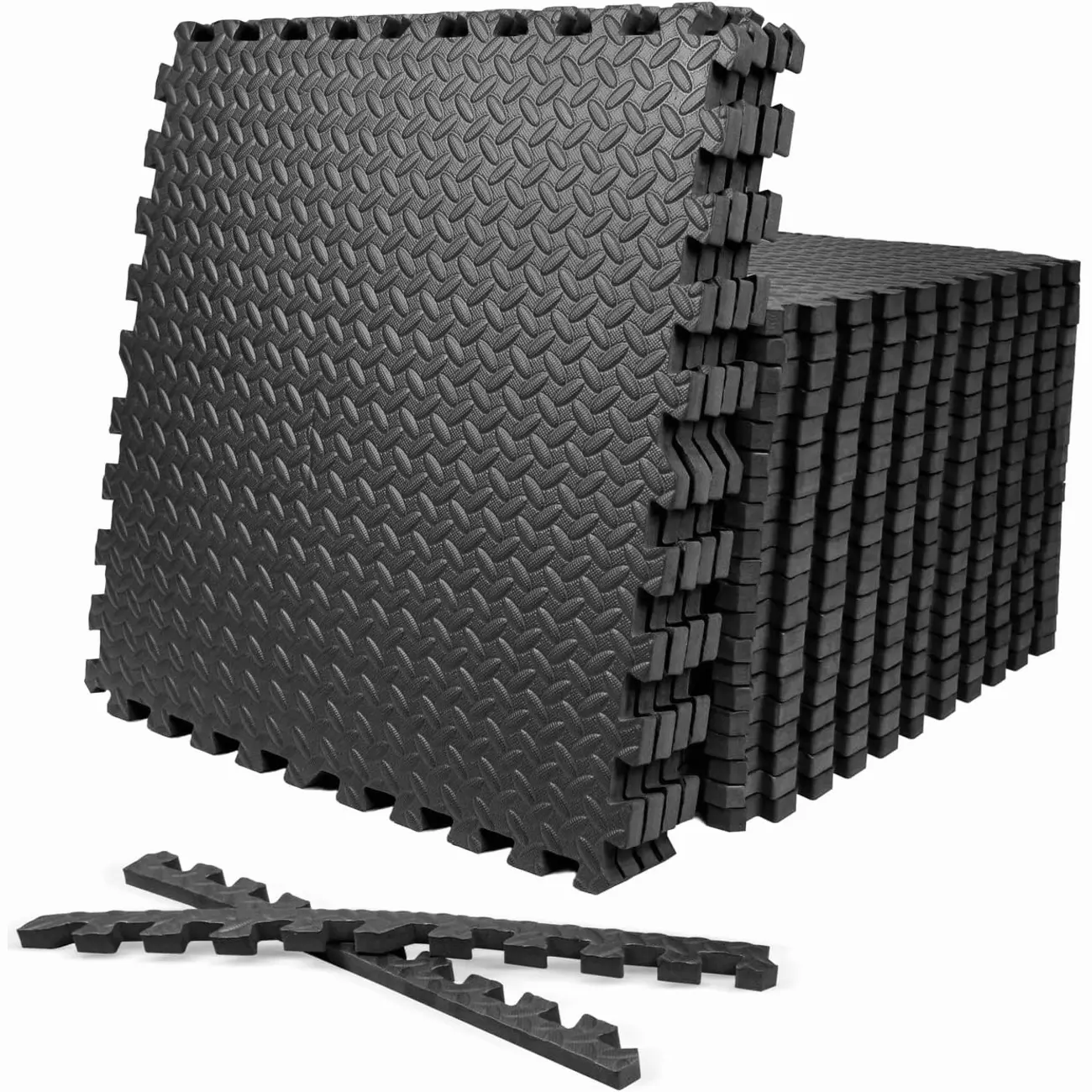 CAPHAUS 1/2 Inch Thick EVA Foam Floor Tiles 24x24 Interlocking Mats for Home Gym, 4 Sets of 6 Tiles (24 Total) Covers 96 Sq Ft Multipurpose Flooring