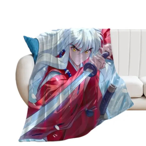 Inuyasha Blanket Cartoon Flannel Air-conditioning Throw Blanket Suitable for All Seasons Gifts for Fans,Beach, sofa, indoor, outdoor