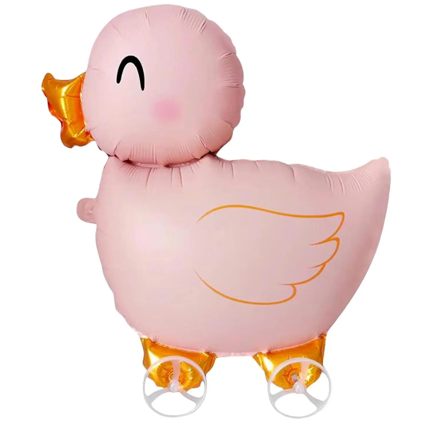 Self-Standing Walking Duck Foil Balloon, Pink | Farm Animal Theme, Baby Shower Party Decoration, Kids Toys, Duckling Birthday Party Supplies