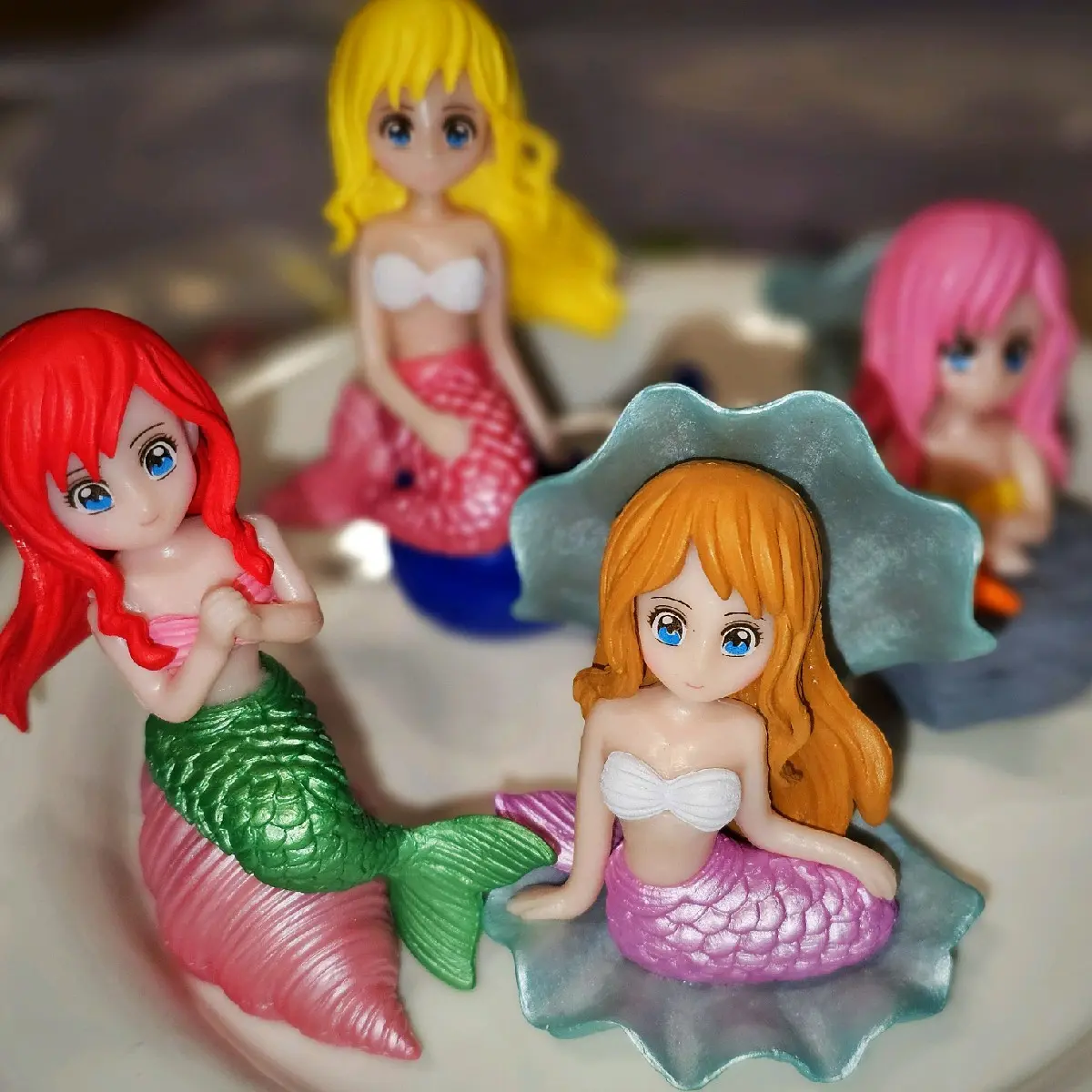 Adorable Mermaid Resin Figurines Set of 4 - Perfect for Home Decor