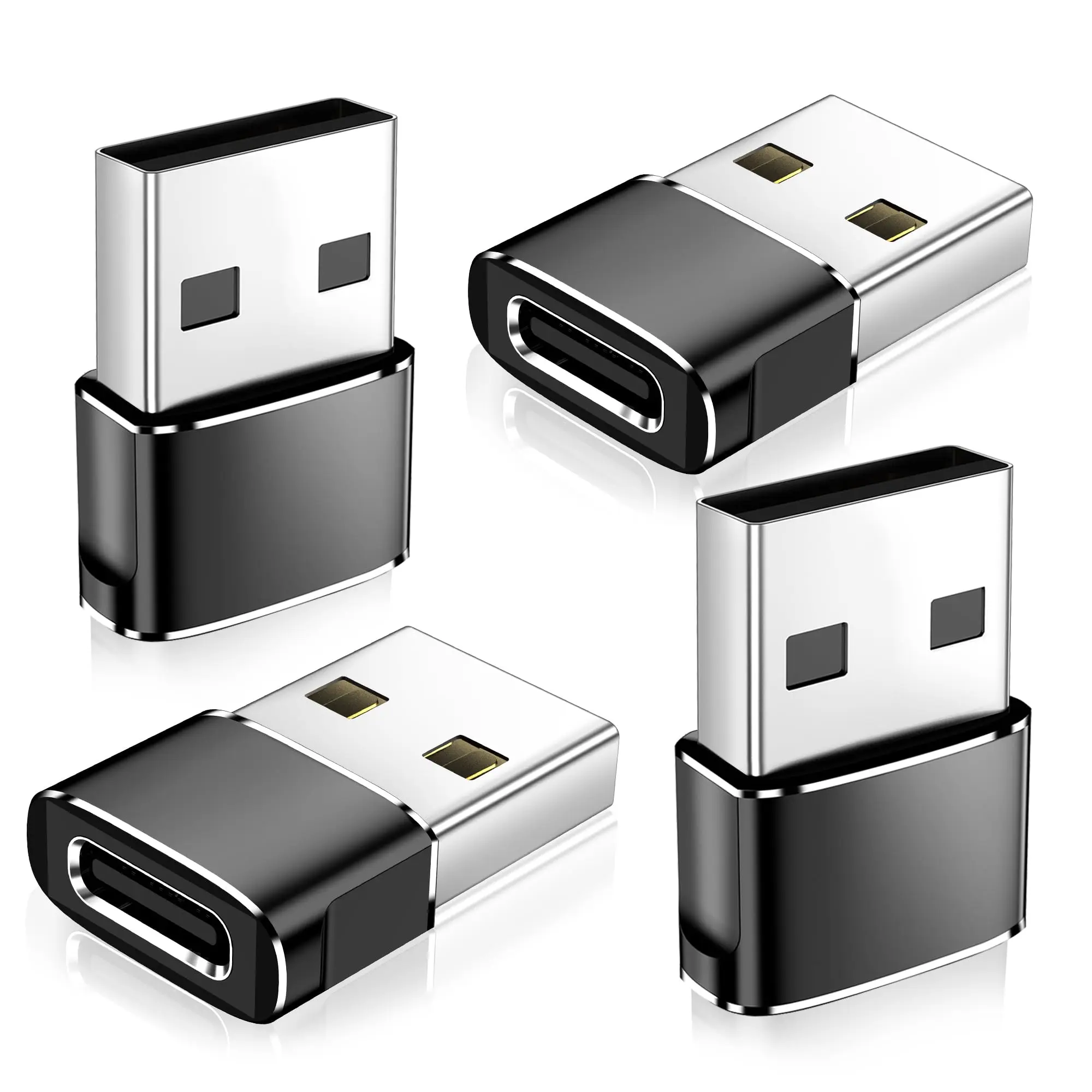 SHANTIANBAIJU 5-Pack Upgraded Aluminium Alloy USB-A Male to USB-C Female Adapter Converter with Resistance - for Charging Mobile Phones, Computers, Car, Xbox, iWatch Ultra SE, AirPods