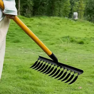 Vaseeka 59" Garden Rake, Garden Cleanup Rake, Ideal for Aerating Garden, Farm, and Lawn Soil and Removing Weeds