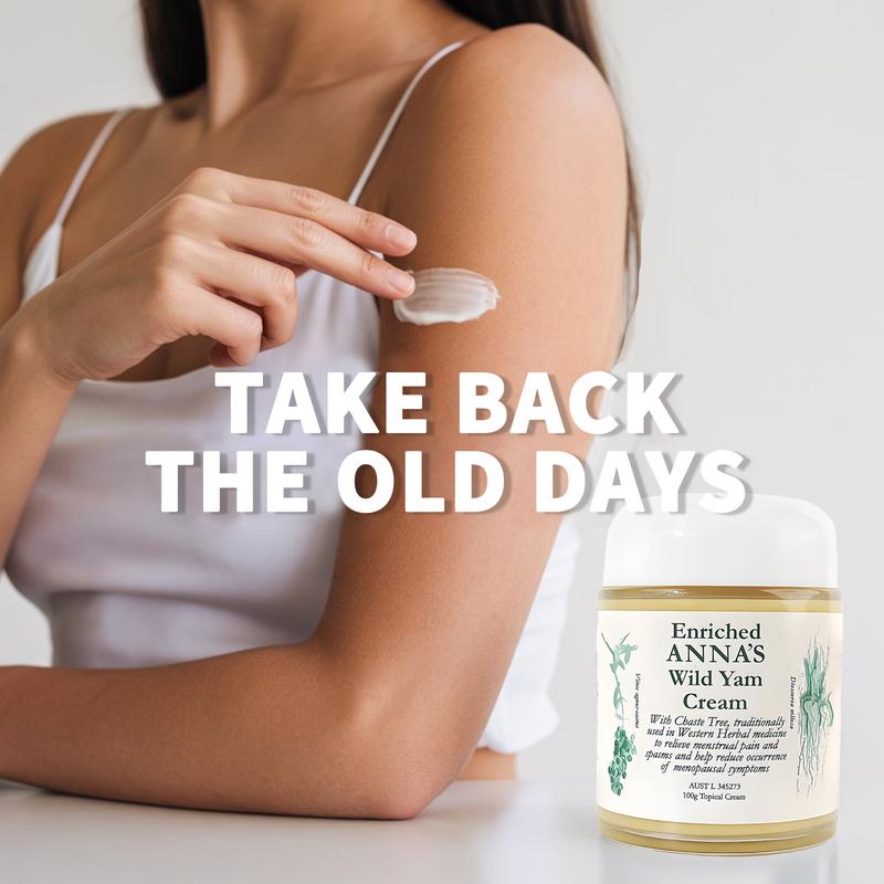 Enriched Anna's Wild Yam Cream Organic for Hormone Balance Women's Support for Perimenopause & Menopause All Skin Types 10g Topical Cream Enriched Anna's Wild Yam Cream Organic for Hormone Balance Women's Support for Perimenopause & Menopause All Skin Types 10g Topical Cream