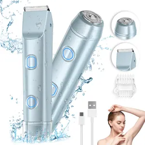 Electric Hair Trimmer, 1 Box Portable Electric Shaver with Rechargeable Hair Removal, Electric Razor for Women, Beach-Ready for Bikini Season 2-in-1 Dual-Head Shaver, Waterproof & Painless, Gentle for Sensitive Skin, Gift-Ready Grooming Kit Smooth Handle