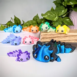 Axolotl Fidget Toy, Articulating Kawaii Desk Pet, Cute Desk Fidget Toys, Fidgets, Flexi Axolotl, Gift for Her, Sensory Toy, Gifts for Kids