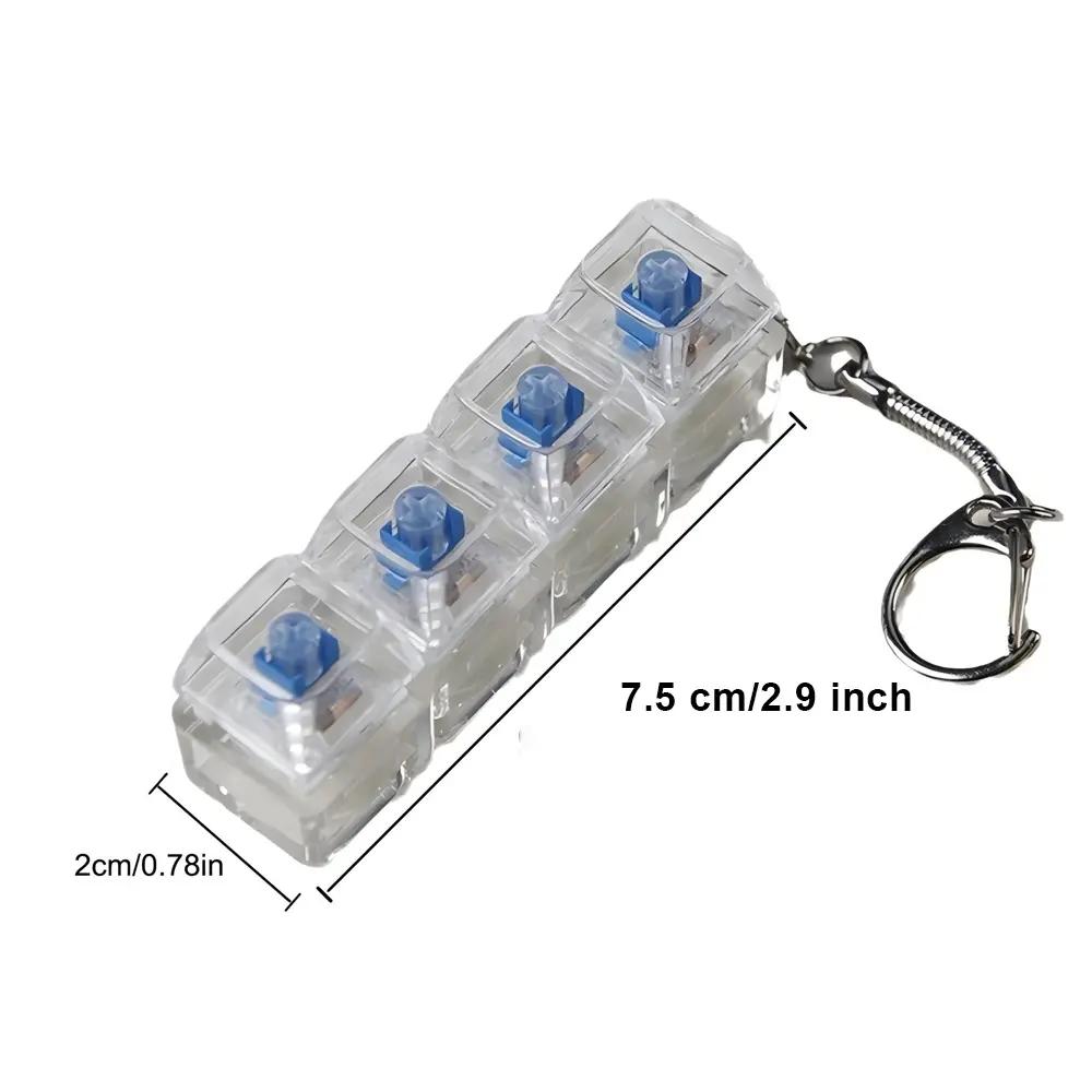 LED Keyboard Keychain Fingertip Toy – Mechanical Clicky Toy for Stress Relief Fun Light-Up Pendant for Kids & Adults Anxiety Relief Gift for Boys & Girls Valentine's Day Present