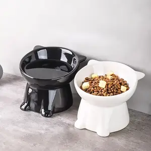 Fashionable 15° Incline Cat Bowl, Anti-Vomiting & Whisker Friendly Design, Elevated Pet Bowl for Neck Protection, Spinal Health, Non-Slip Base