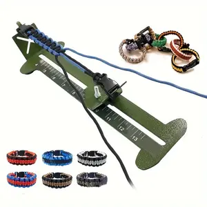 Leisure Bracelet Metal Weaving Frame Rope Bracelet Hand Weaving Tools Bracelet Rope Leisure Accessories Weaving Kit Includes 2 randomly colored ropes