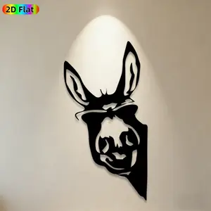 1pc Donkey Head Metal Wall Art, Stylish Donkey Statue Mural, Ideal Gift for New Year, Easter, Animal Decor Enthusiasts, Weather-Resistant Metal Wall Decor Wall Sculptures, Perfect for Outdoor Fence & Indoor Wall Animal Art Enthusiasts