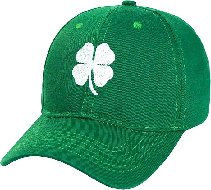 Men-Women-Ireland-St-Patrick's Baseball-Day Cap - Irish-Shamrock Adjustable Green Day Lucky Hat with Decorative Features