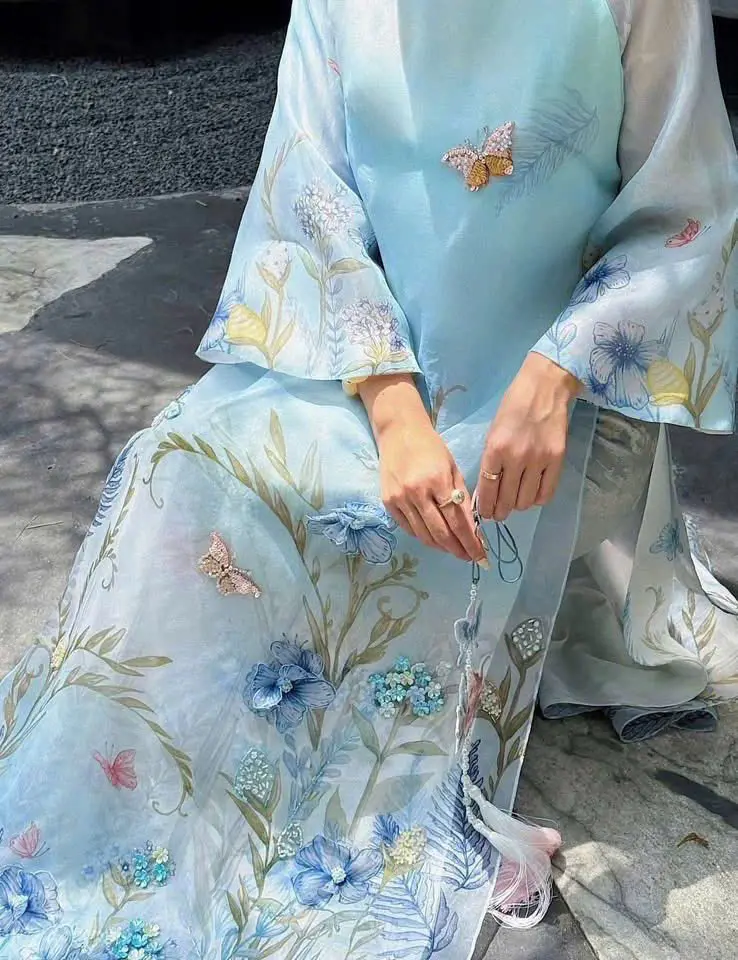 Traditional Vietnamese Ao Dai -áo dài thiết kế - Ready to ship - dress only, no pants