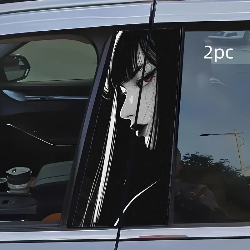Anime Girl Pattern Car Window Sticker, Car Decorative Sticker, Waterproof & Anti-scratch Car B-pillar Sticker, Universal, for Car, Wall, Window Glass, Vehicle Exterior Decoration