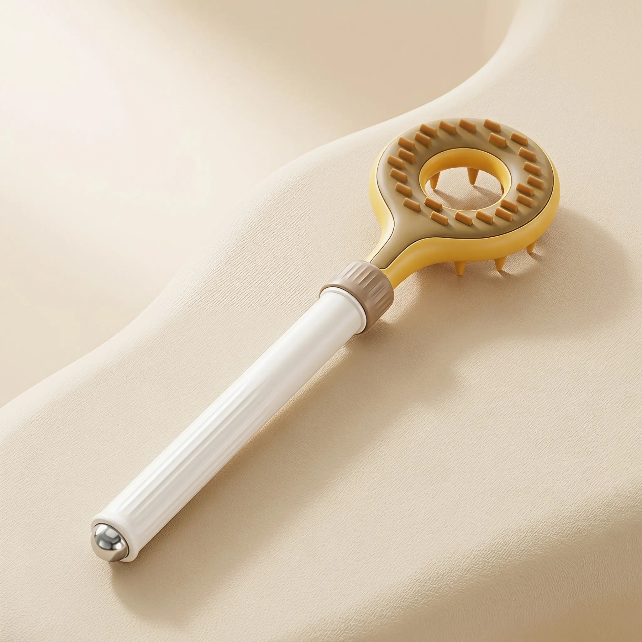 Telescopic Back Scratcher Adjustable Extendable Back Itch Reliever Tool Circular Massage Head Handheld Scratching Tool for Full Body Use