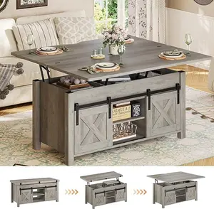 4 in 1 Multi-Function Lift Top Coffee Table with Storage and Hidden Compartment Grey 4 in 1 Multi-Function Lift Top Coffee Table with Storage and Hidden Compartment Grey