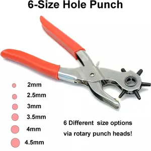 New Leather Hole Punch Belt Puncher Tool Hole Maker Revolving Rotary Heavy Duty
