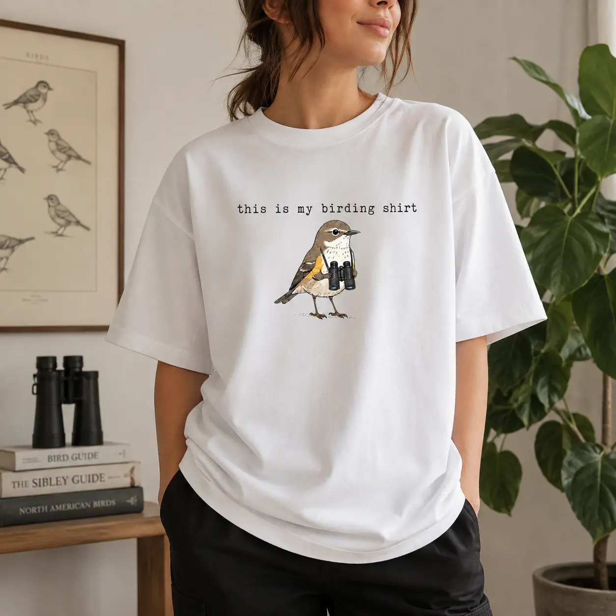 [100% Cotton] This Is My Birding Shirt T-Shirt for Women Men, Funny Bird Watching Graphic Tee, Cute Birding Tshirt, Minimalist Bird Lover Shirt, Casual Nature Oversized Tee, Birdwatching Outfit, Gift For Bird Watchers