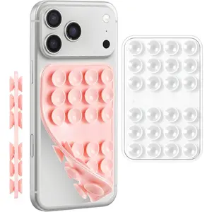 Suction Grip for Phone Case, Double Sided  Suction Phone Mount, Non-Slip  Sticky Holder, Hands-Free for Selfie & Video, Compatible with  Android,Light +Clear - 2 Pack