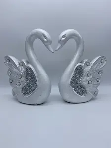 Swan Figurine Silver and Gold Decor Gift