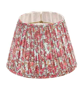 Grace / Blue and Pink Flowered Pleated Lamp Shade