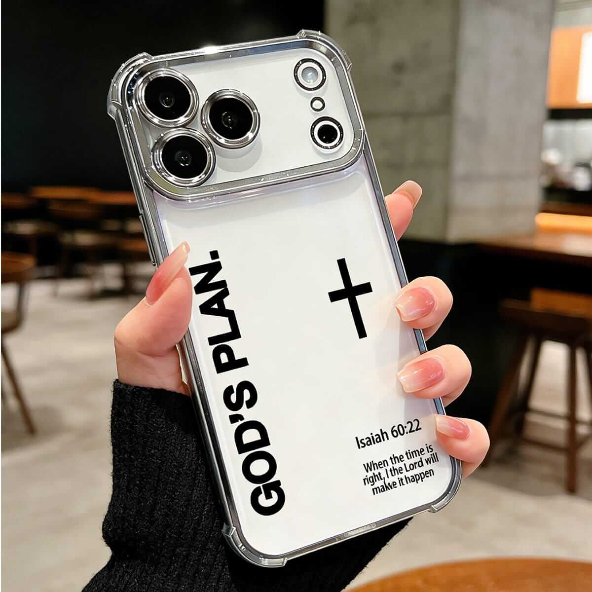 Trendy God's Plan Cross iPhone Case, Christian Isaiah 60:22 Clear Rose Gold Shockproof Cover for 11-17 Pro Max Plus Air, Religious Inspirational Gift for Believers DDSJ-26040409