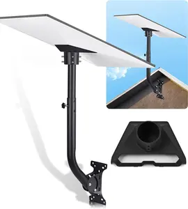 Adjustable Mounting Kit with Aluminum Pipe Adapter Pole Mount for Starlink Standard/Gen 3, Long Wall Roof Mount, Corrosion Resistance, Easy to Install