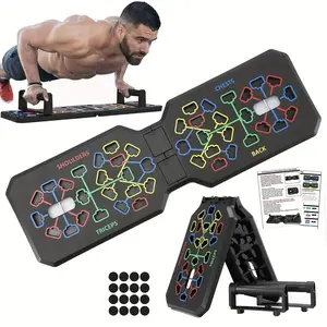T-Shaped Push Up Board Foldable Multi-Function Exercise Portable Home Workout Equipment for Men Women Chest Abdominal Muscle Triceps Shoulders ABS Tough Plastic Anti-Slip