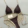 Women's Two-Piece Vintage Polka Dot High Waisted Swimsuits Summer Bikini Set, High-Waisted Tie-Side Design Swimwear for Beach Pool Cruise Party