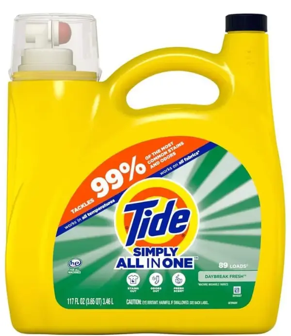 Simply All-in-1 Daybreak Fresh Scent Liquid Laundry Detergent, 89-Loads, 117 fl. oz.